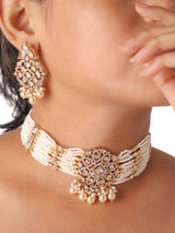 Kiara Statement Pearl Polki Choker Set