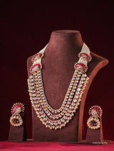 Rajwada Ruby Polki Rani Haar Set (3-Layer)