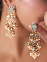 Morni Regal Triple Jhumka Danglers (Ruby/Emerald/Mint)