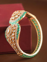 The Saanvika Statement Kada – Emerald & Ruby Edition