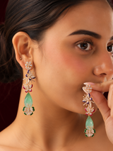 Elina Floral Drop Butterfly Earrings