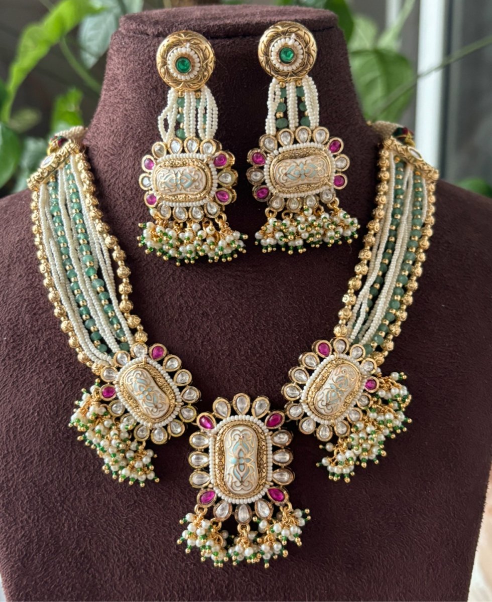 Antique Opulence Kundan Beaded Set - MR Jewels
