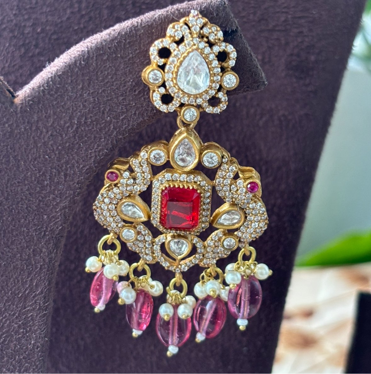 Beautiful kundan peacock choker set - MR Jewels