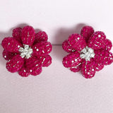 Exquisite Ruby and Diamond Floral Earrings - MR Jewels