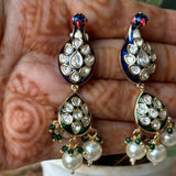 Luxe Enchanted Peacock Kundan Earrings - MR Jewels
