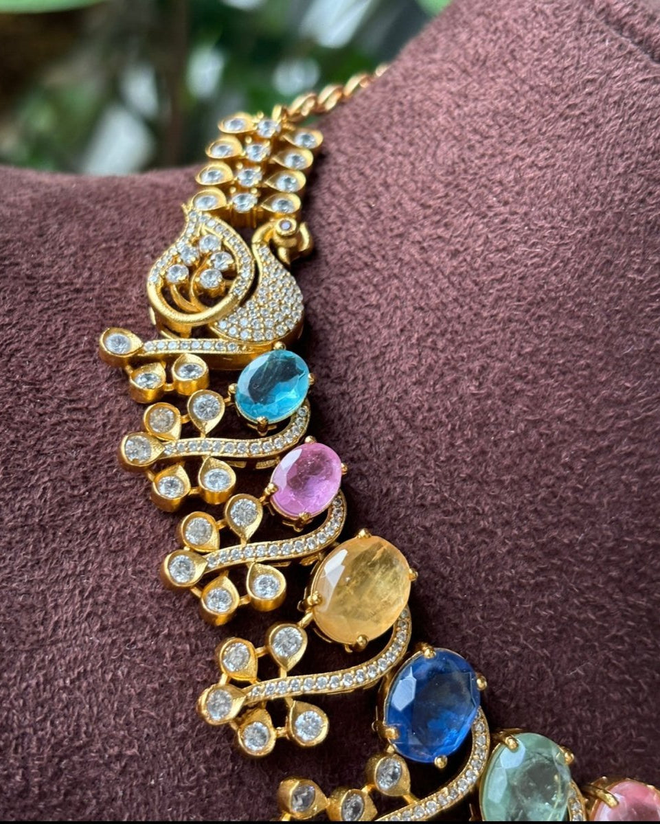 Radiant Twilight Doublet Set with matching jhumkis - MR Jewels