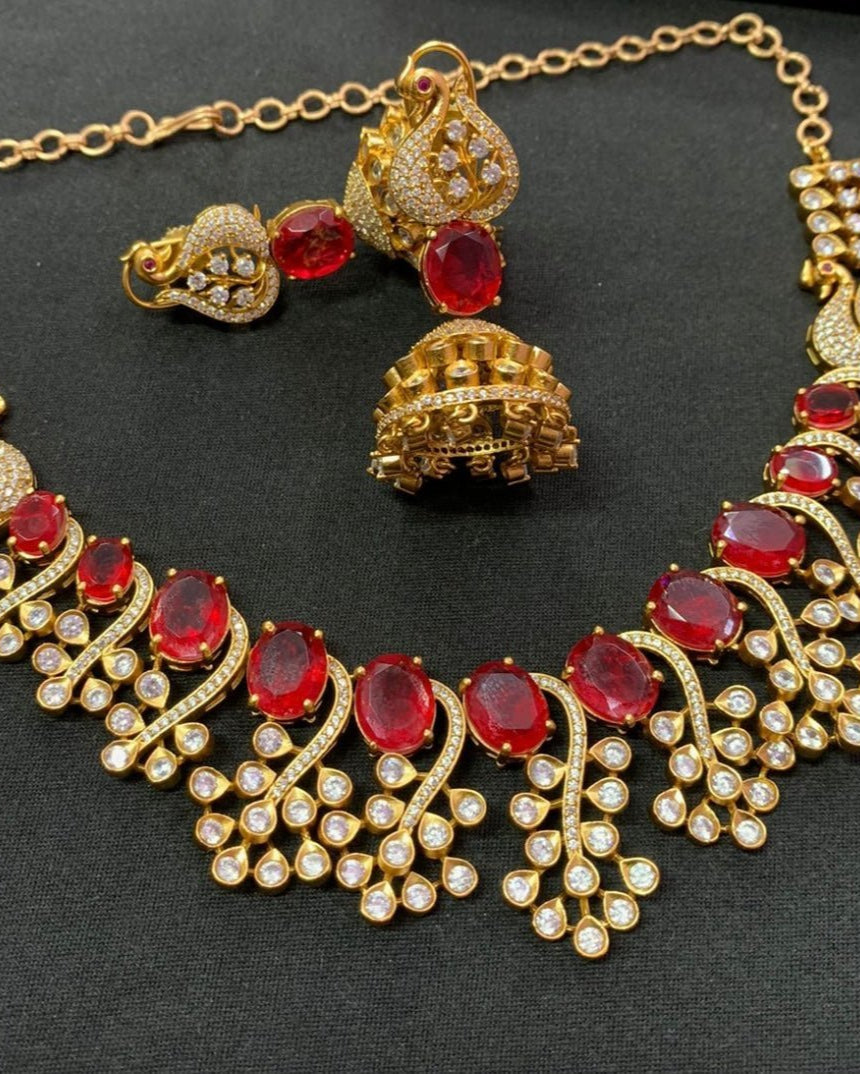 Radiant Twilight Doublet Set with matching jhumkis - MR Jewels