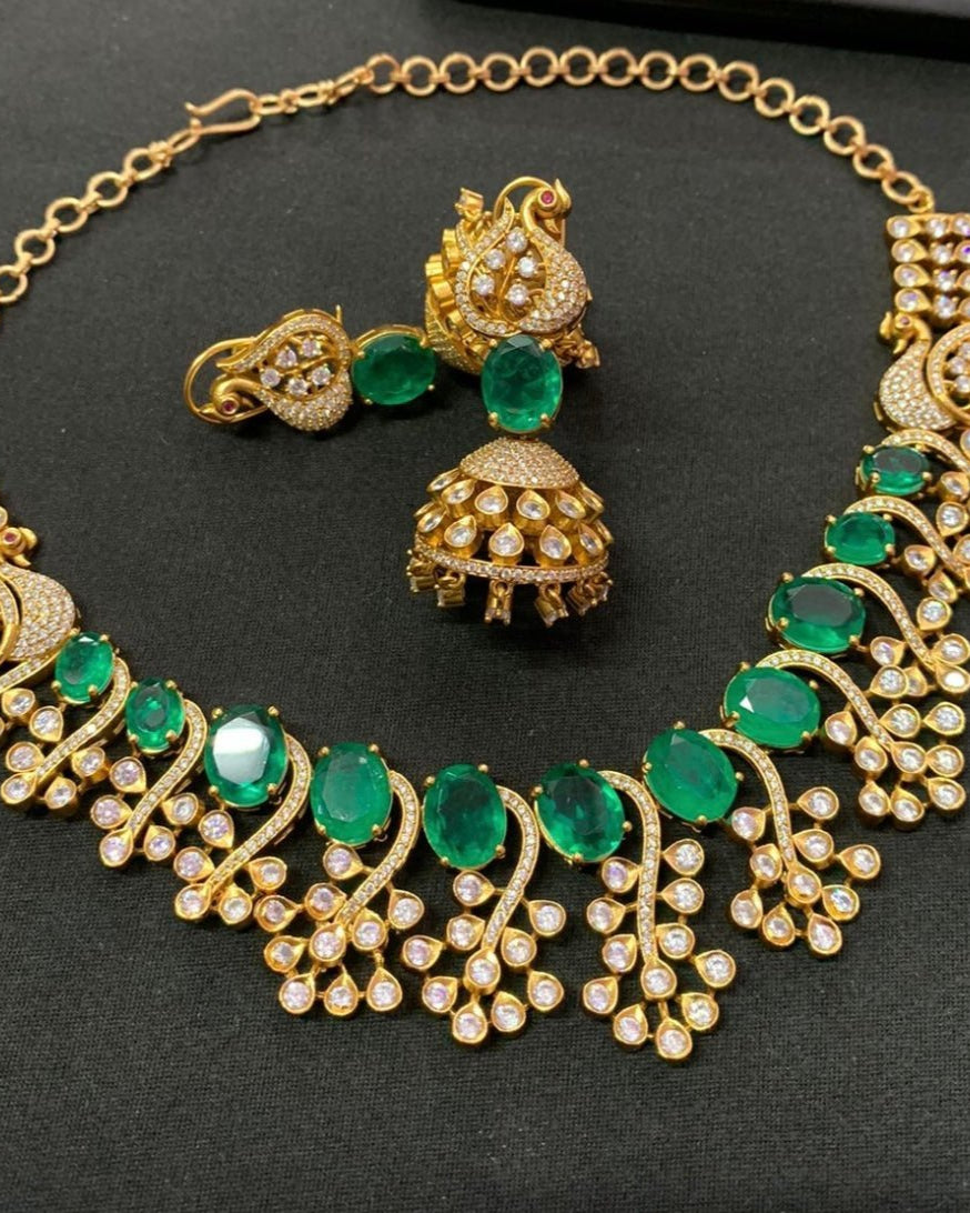 Radiant Twilight Doublet Set with matching jhumkis - MR Jewels