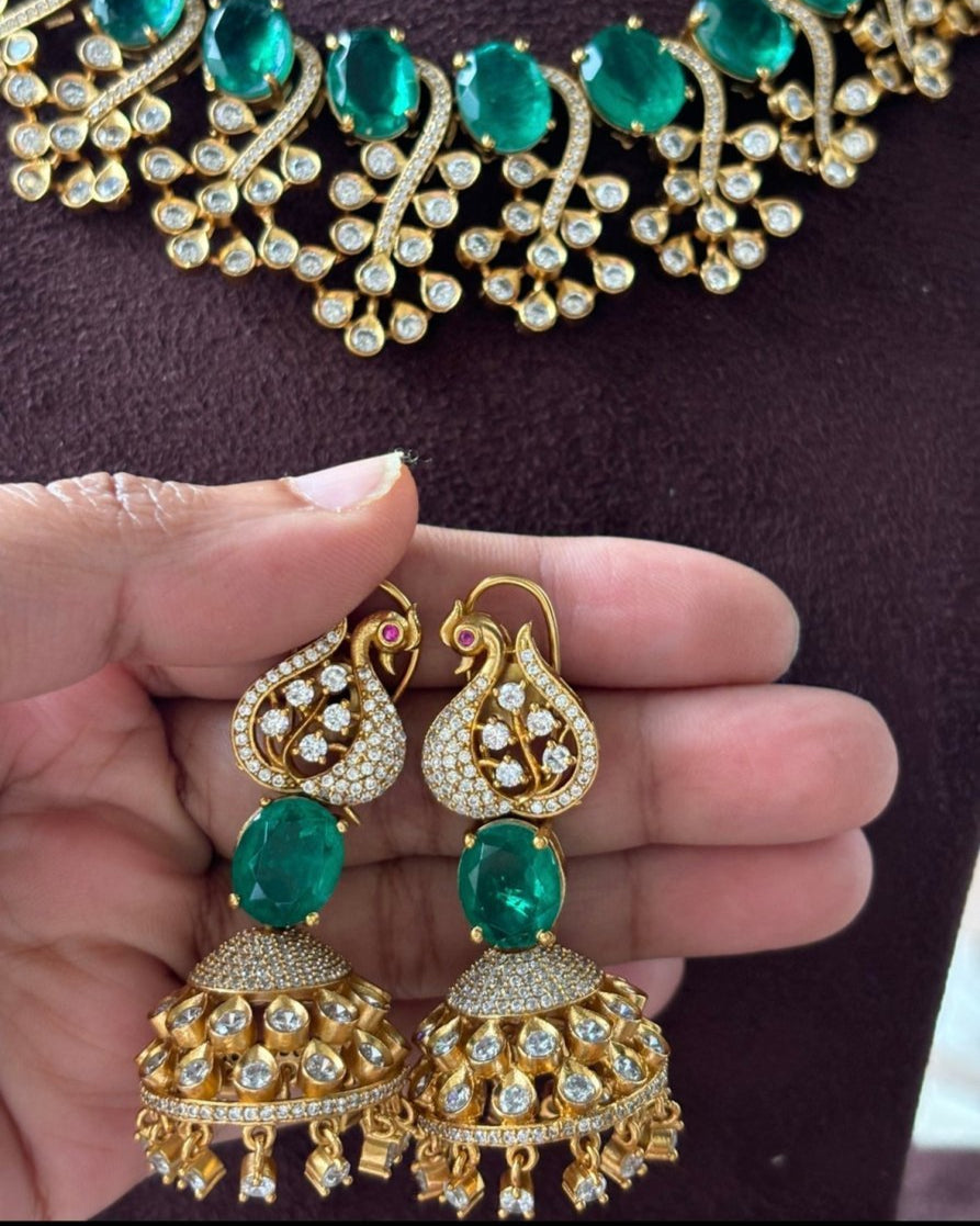 Radiant Twilight Doublet Set with matching jhumkis - MR Jewels