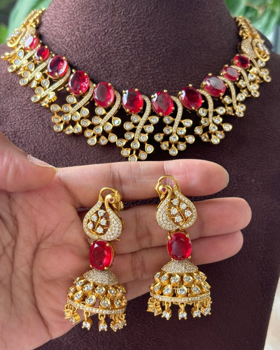 Radiant Twilight Doublet Set with matching jhumkis - MR Jewels