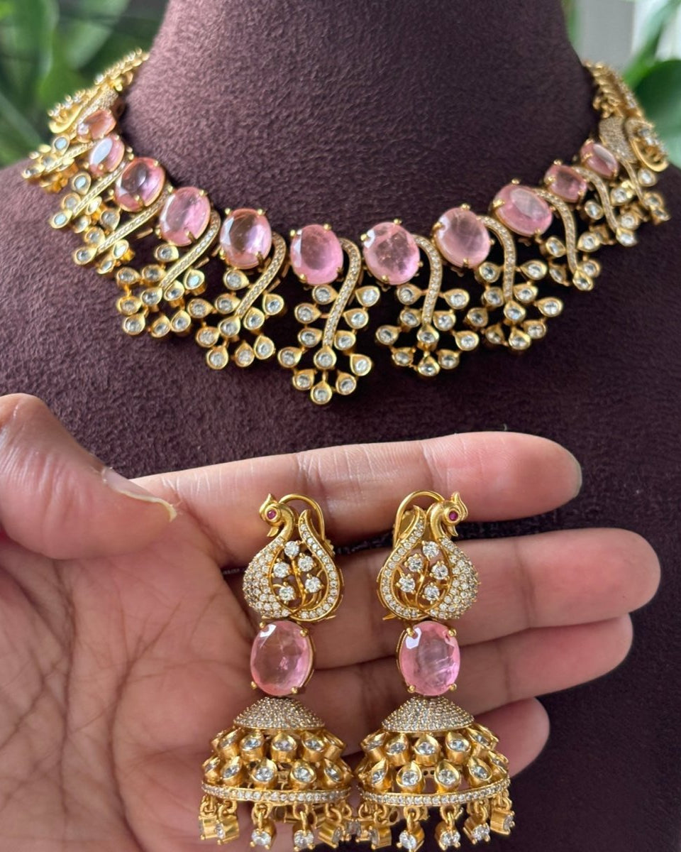 Radiant Twilight Doublet Set with matching jhumkis - MR Jewels