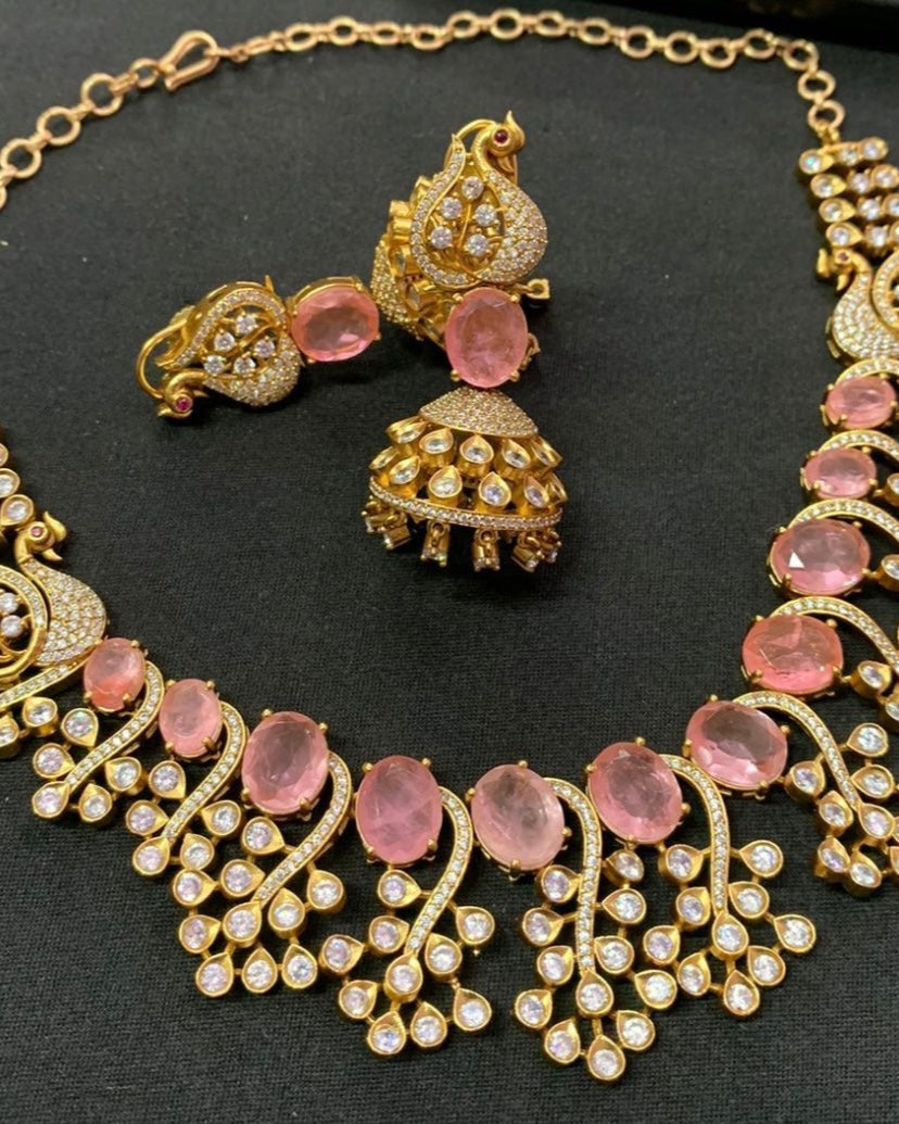 Radiant Twilight Doublet Set with matching jhumkis - MR Jewels