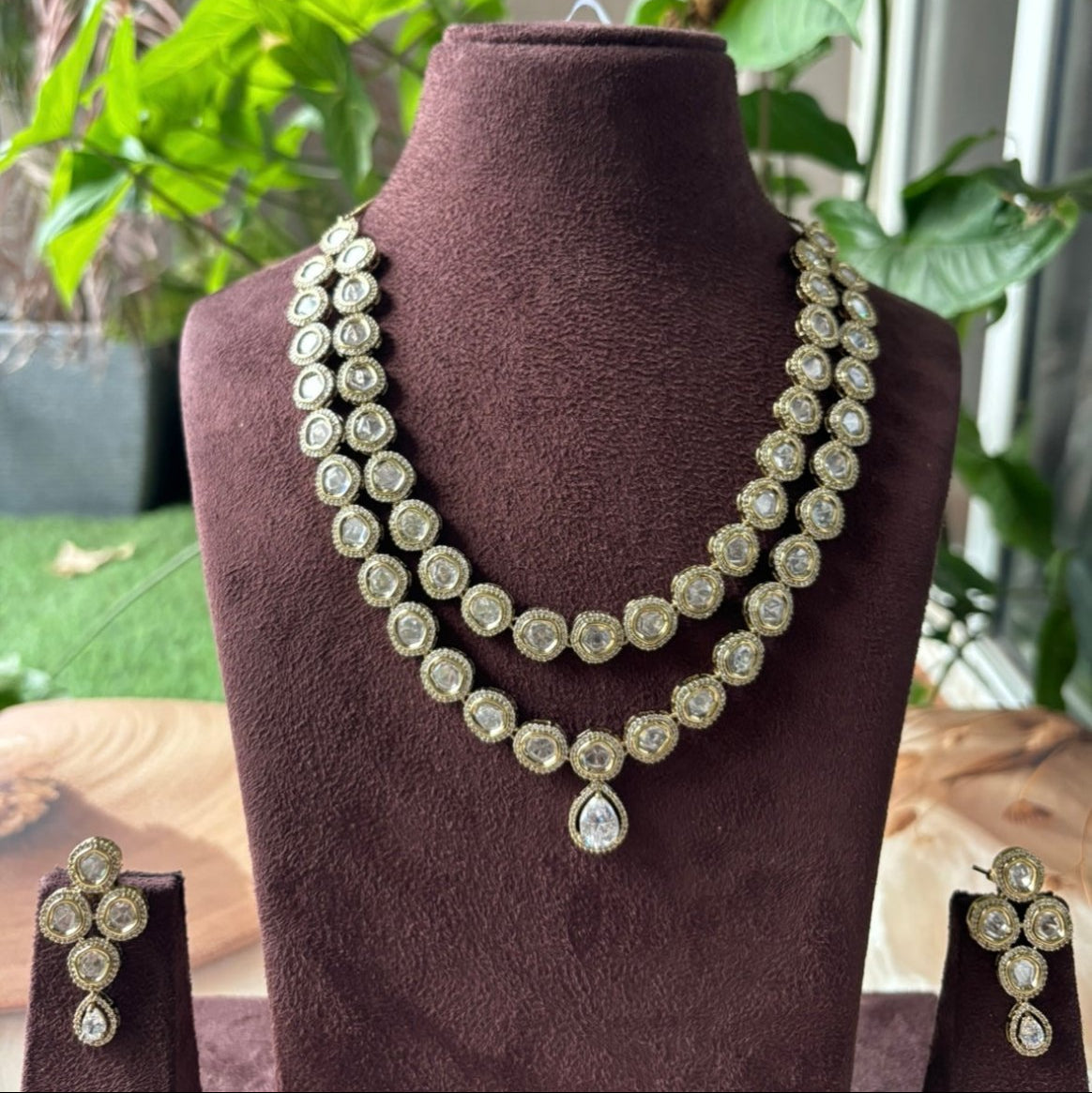 Royal Allure Double Strand Necklace Set - MR Jewels