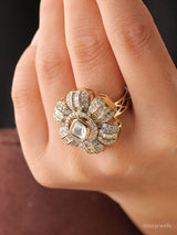 Alankara Polki Cocktail Ring- Adjustable Size