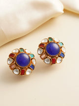 Multicolor Blossom Kundan Earring studs