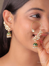 Polki Pearl Drop Ear Cuff