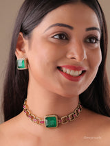 Emerald Ruby American Diamond Choker Set