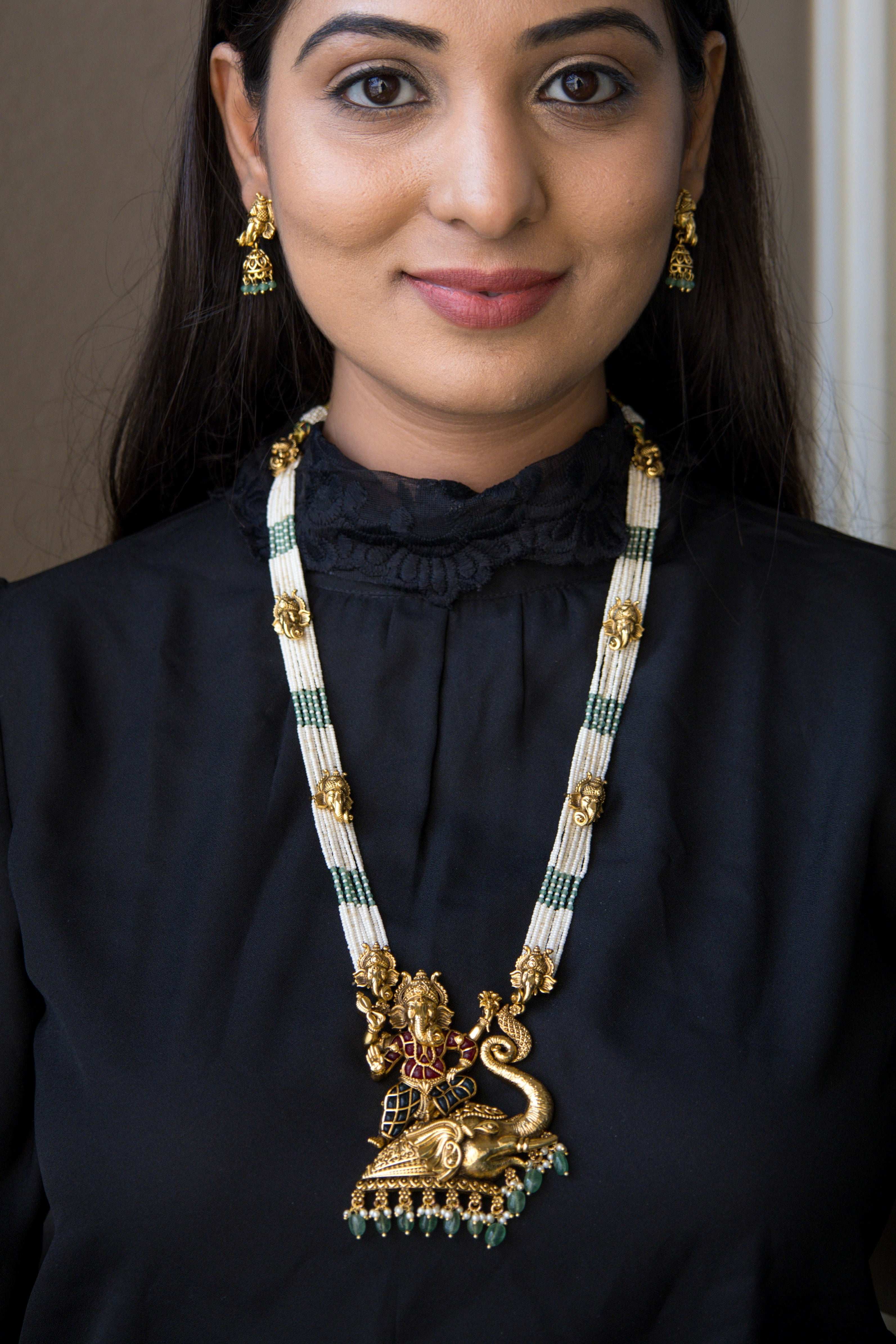 Ganpati Royal Long Necklace Set
