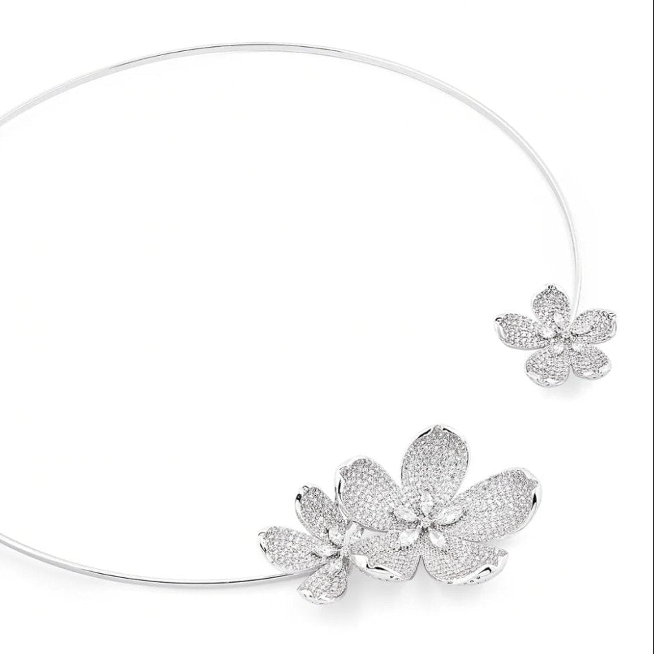 18k White Gold Plated Designer Western Necklace - Antitarnished - MR Jewels