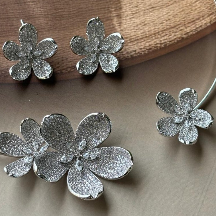 18k White Gold Plated Designer Western Necklace - Antitarnished - MR Jewels