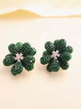 Exquisite Diamond Floral Invisible setting Earrings