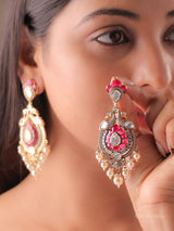 Kundan Peacock Pearl Dangler Earrings