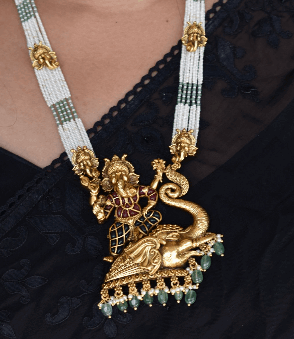 Ganpati Royal Long Necklace Set