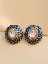 Meenakari Polki Studs