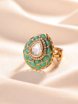 Zehra Meenakari Polki Ring