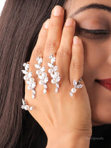 Pearl & Crystal Vine Hand Cuff