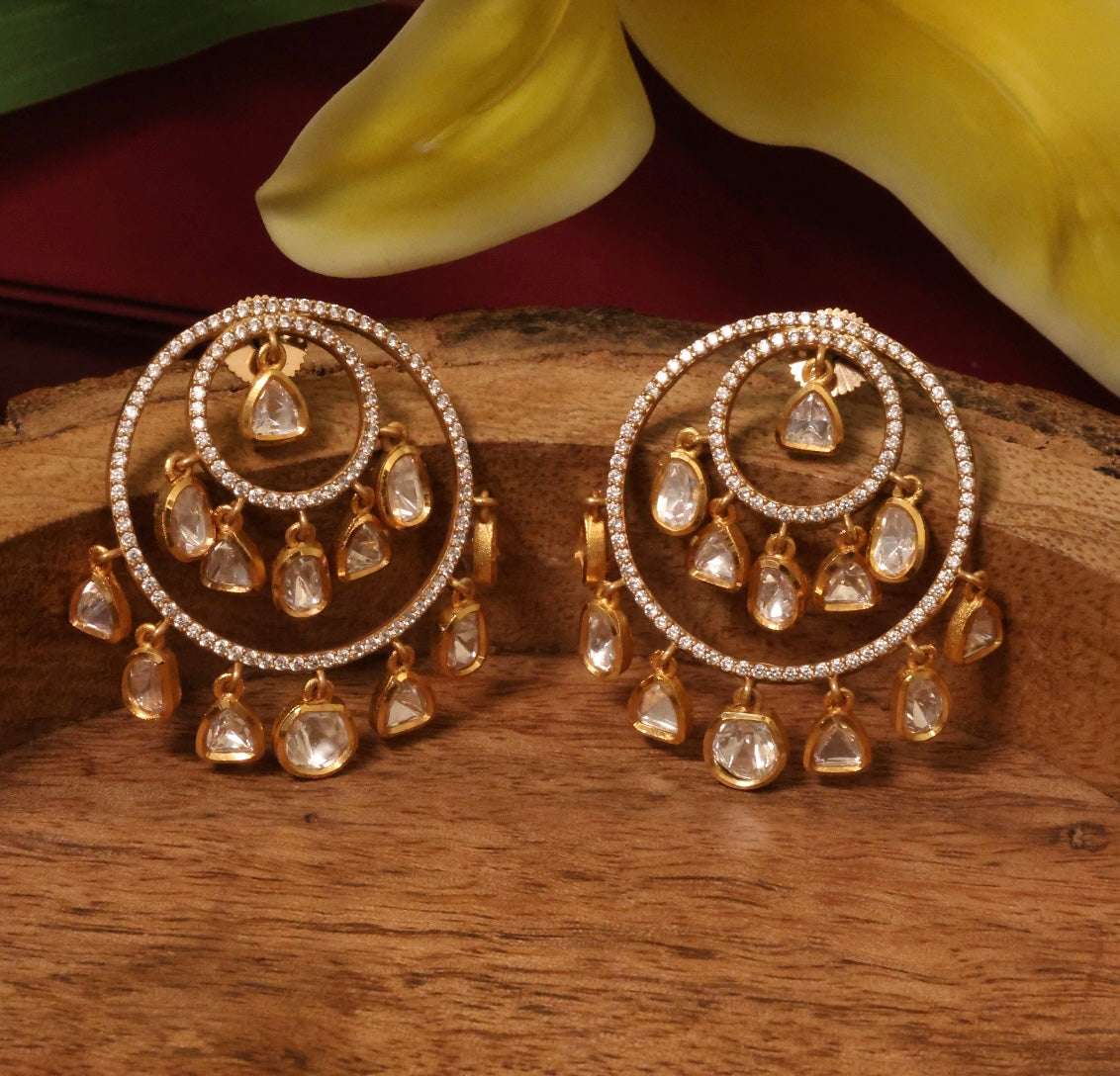 Rituparna Dewdrop Kundan Chandbalis
