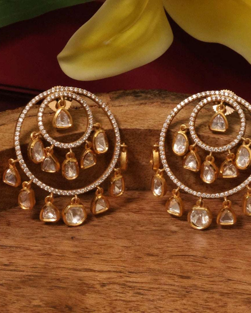Rituparna Dewdrop Kundan Chandbalis
