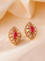 Moissanite Emerald Screw back Studs with clip
