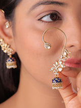 Polki Pearl Drop Ear Cuff