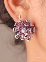 Diamond Floral Stud Earrings