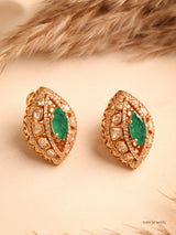 Moissanite Emerald Screw back Studs with clip