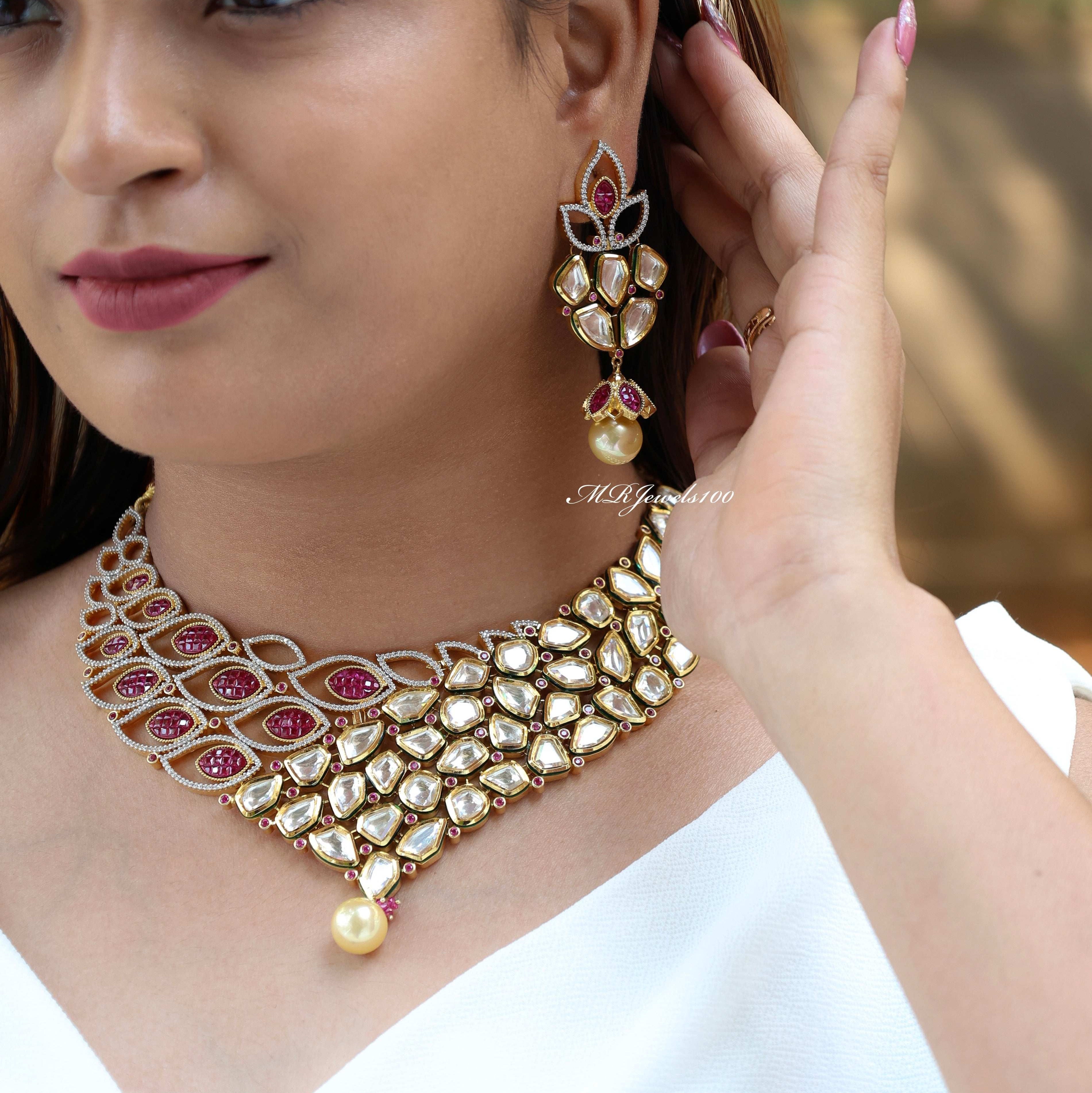 Blossoming Kundan Ruby Designer  Necklace