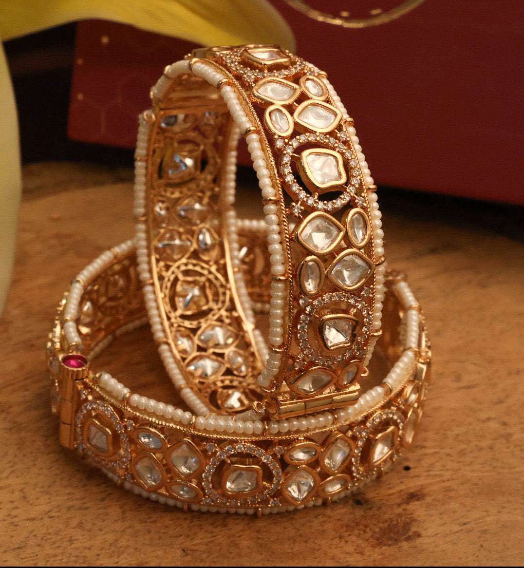 Moissanite Kada with Diamonds Openable