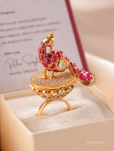 Royal Peacock Adjustable Statement Ring