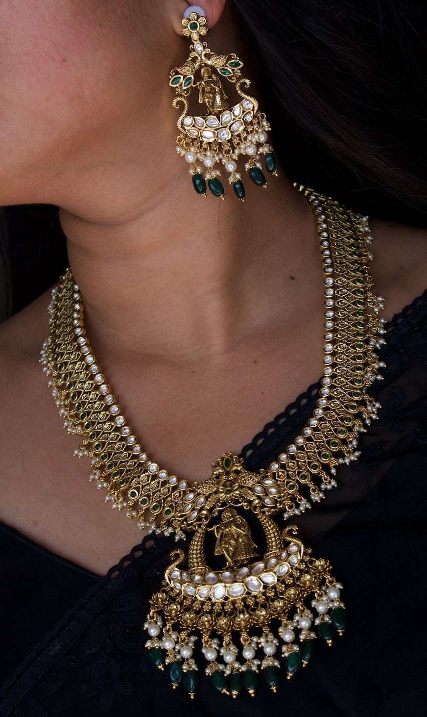 Vrindavan Bliss Temple Jewelry Set