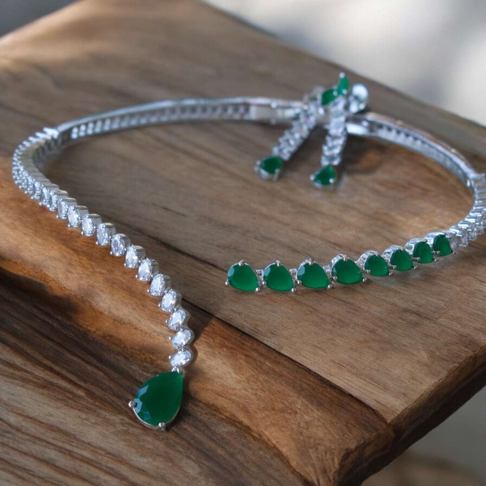 Celeste Teardrop Diamond Necklace Set