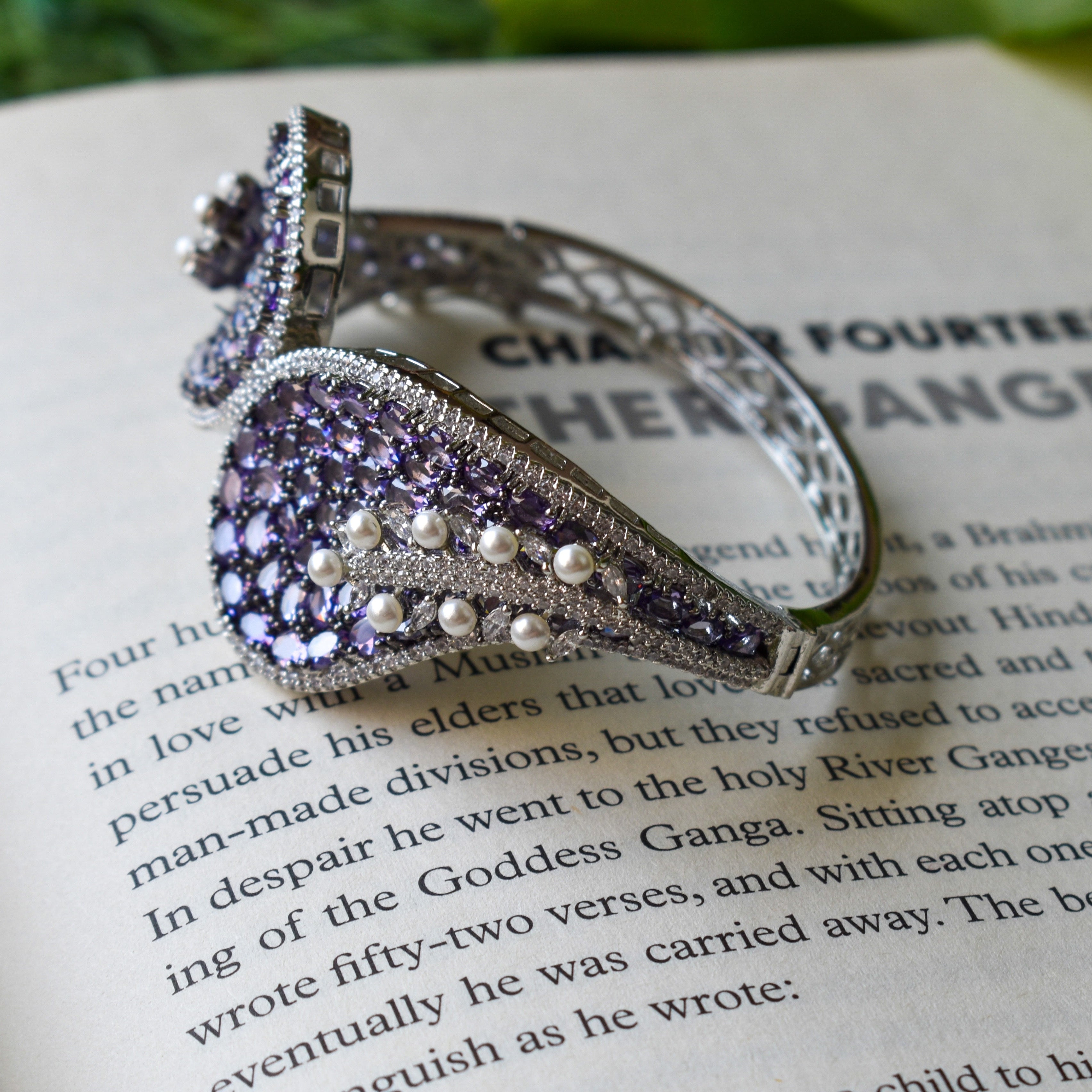 Rear view of diamond bracelet clasp with refined gold-toned metal detailing