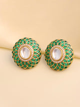 Meenakari Polki Studs