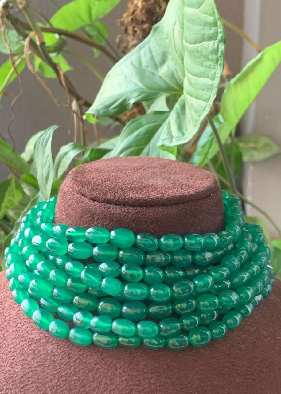 Emerald and Ruby: Multi-Layered indo western Choker