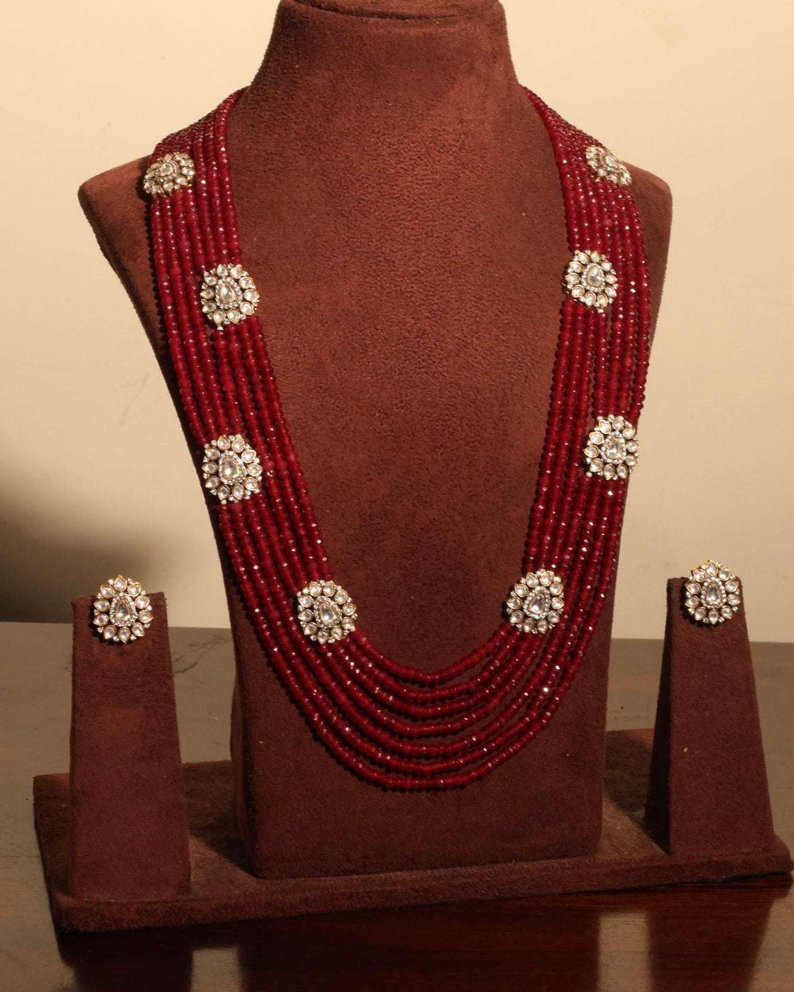 Ruby Empress – Luxurious Multistrand Necklace Set