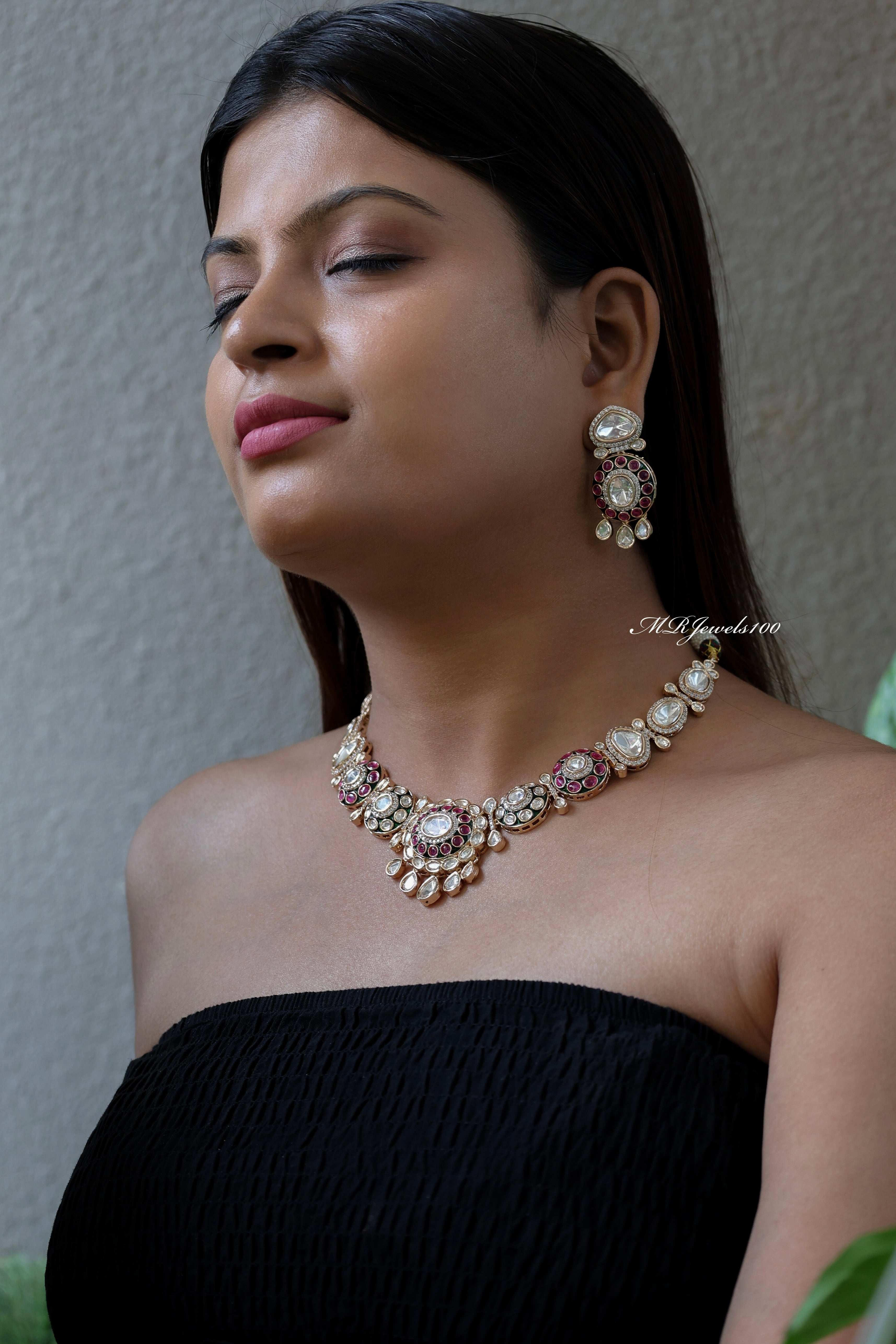 Zoya Meenakari Necklace Set with matching earrings