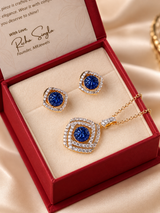 Eshana Statement American Diamond Pendant Set