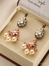Meenakari Kundan Peacock Earrings
