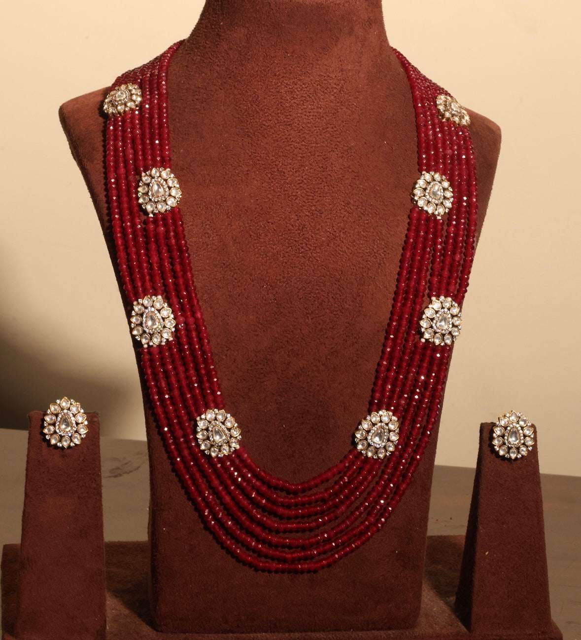 Ruby Empress – Luxurious Multistrand Necklace Set