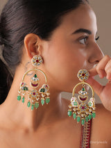 Royal Kundan Chandbali Pearl Drop Earrings